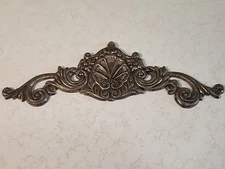 Vintage Ornate Pediment Wall Art 13" L  X  4.5 ” H Flowers Scrolls
