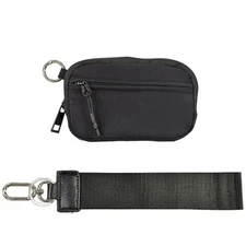 The Iris' Wallet 2nd Gen, 6×3.6" The Iris Pouch Wristlet, Zippered Card Black
