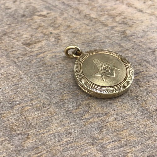 Antique 14K Gold Masonic Freemasonry Locket / Pendant, 6.8 grams, 7/8”, No Mono - Picture 3 of 9