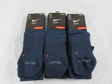 Nike Classic Cushioned Over the Calf Soccer Socks LARGE 8-12 Navy White - 3 Pair