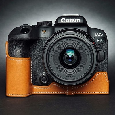 Handmade Leather Camera Half Cover Case Protective Base Bag For Canon EOS R10