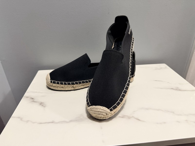 DKNY Black Synthetic Slip Espadrille  Size 8