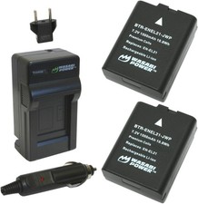 Wasabi Power Battery 2-Pack and Charger for Nikon EN-EL21, MH-28
