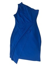 Women's Royal Blue One Shoulder Dress Cocktail Evening, Size Medium