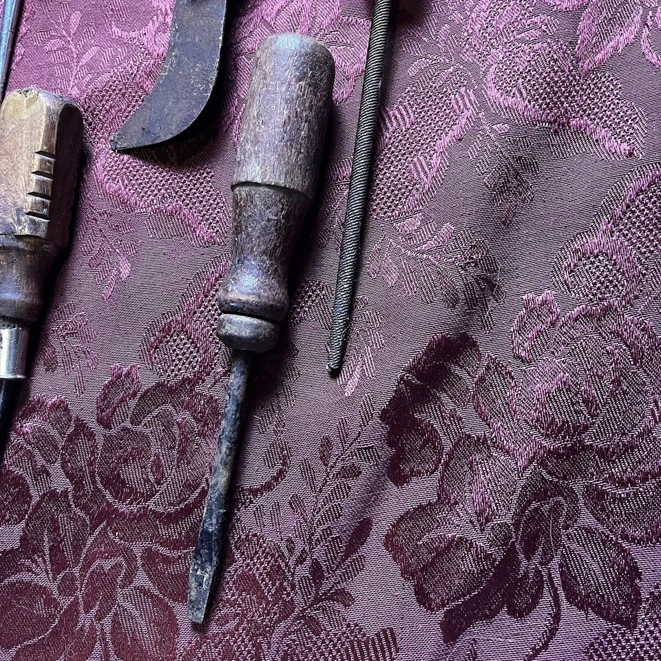 Antique Wooden Handled Hand Tools - Screwdrivers, Awl, Pick, Ect. Lot Of 10 - Image 4 of 4