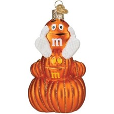 Old World Christmas Blown Glass Ornament for Christmas Tree, M M'S Orange Autumn