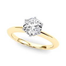 VS F 1.00-2.00 Carat Solitaire Lab Grown Round Diamond Engagement Ring 14K Gold
