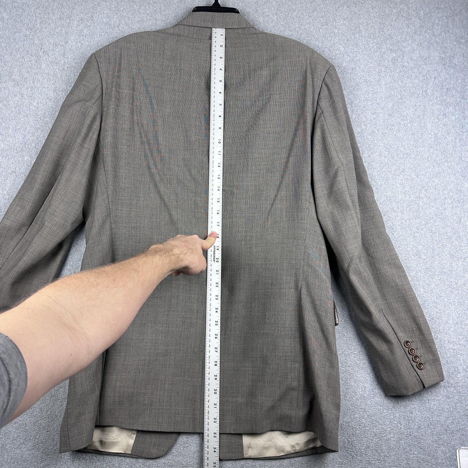 BOSS Hugo Boss Blazer Mens 42R Gray Check Two Button Sport Coat Jacket USA thumbnail 7