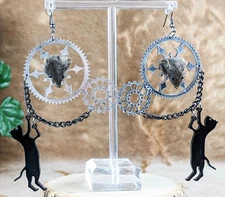 Mouse Head Mounts & Cat Earrings Taxidermy Oddities Curiosities Steampunk gift