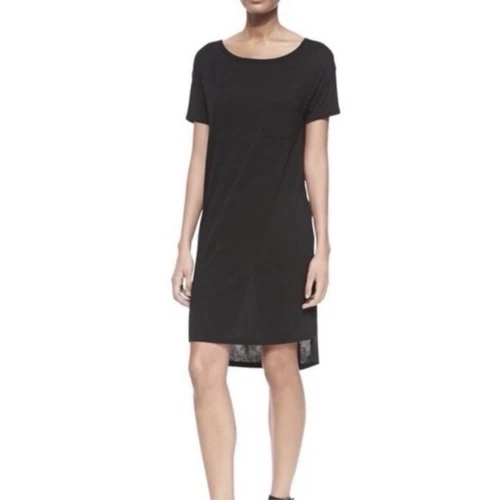 Abito T Shirt Alexander Wang NUOVO CON ETICHETTE Nero Mini Abito Corto Taglia S