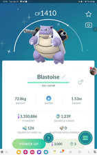 Shiny Blastoise in GO. Custom OT to Home read description