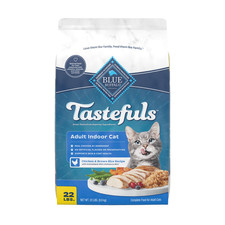 Blue Buffalo Tastefuls Indoor Adult Dry Cat Food Chicken Brown Rice 22 lb