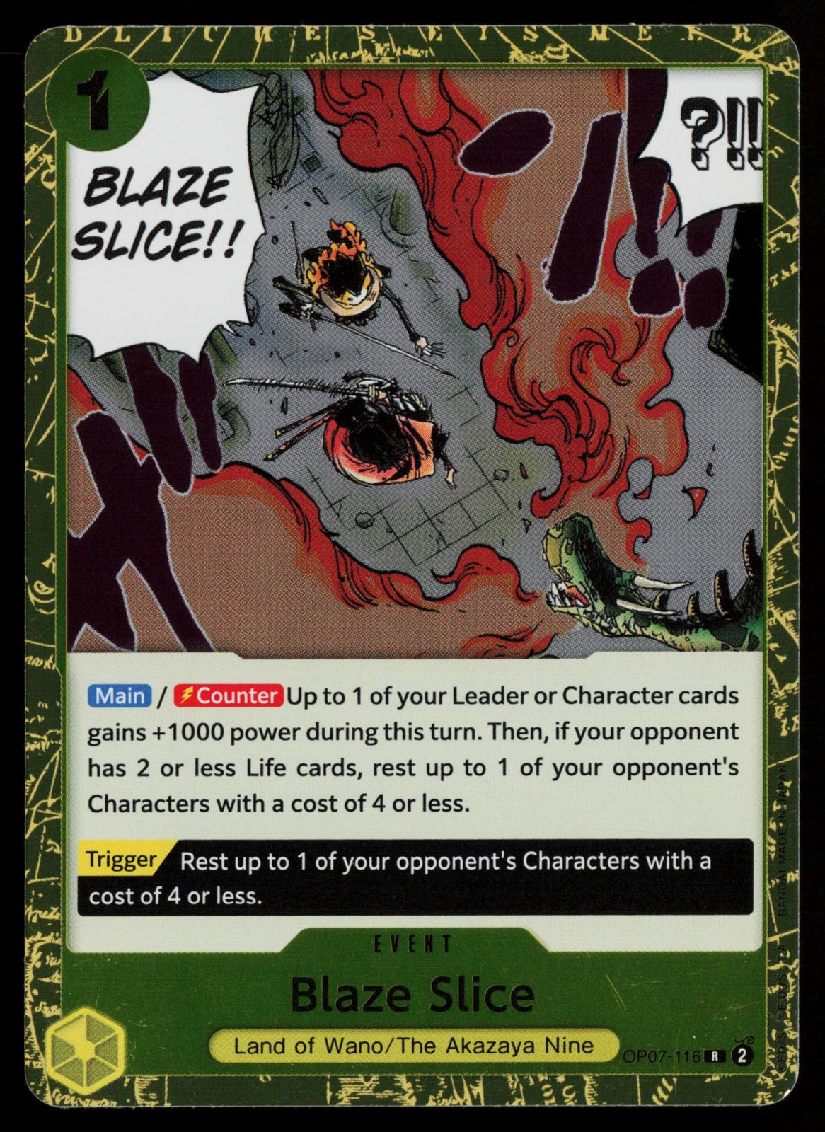 Blaze Slice OP07-116 Rare 500 Years in the Future One Piece Near Mint