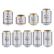 2.5X-100X Infinity Metallographic Biological Microscope Objective Lens RMS Plan