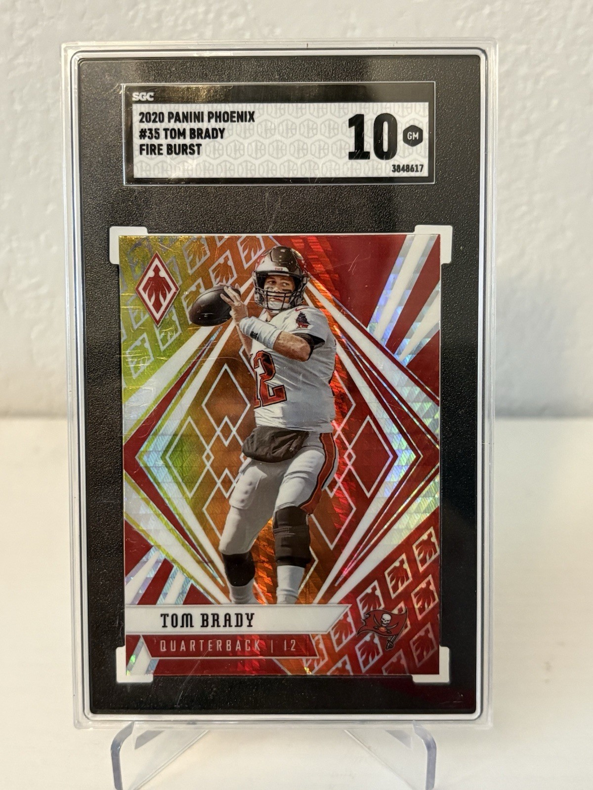 2020 PANINI PHOENIX TOM BRADY #35 FIRE BURST TAMPA BAY BUCCANEERS SGC 10