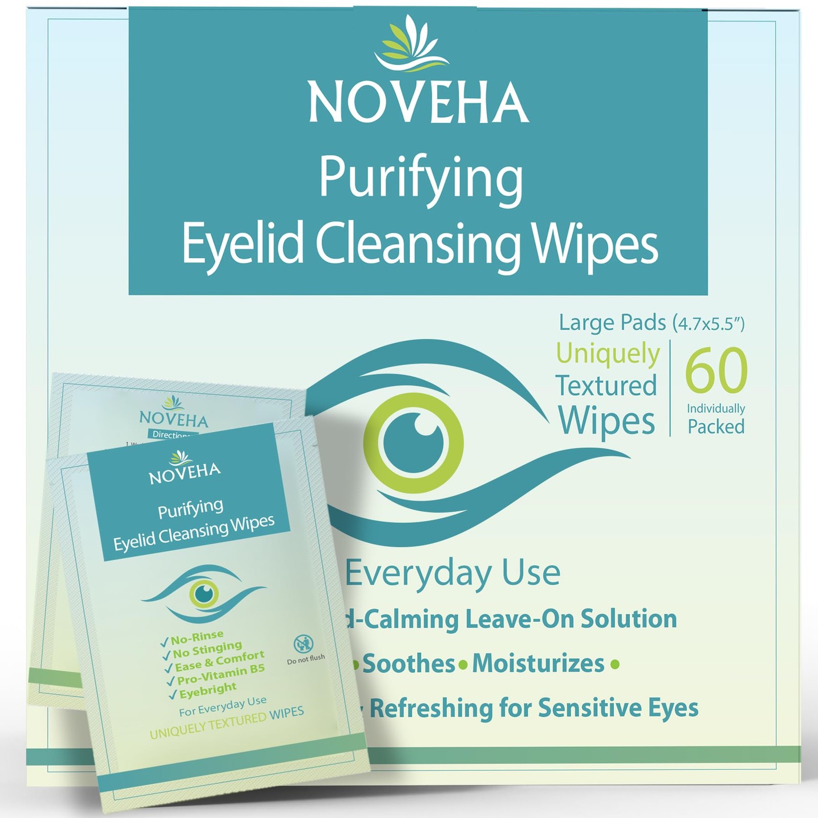 Antimicrobial Eyelid & Lash Wipes | For Itchy, Dry Eyes, Styes & Blepharitis,...