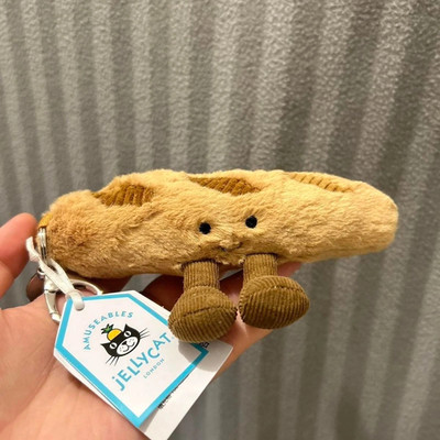 Kawaii Bread Plush Keychain Cute Baguette Stuffed Toy Bag Charm Gift