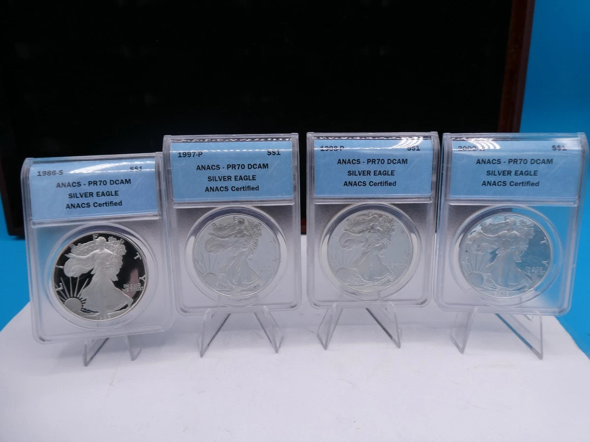 25+ MS 70 Graded American Eagle Silver Bullion Coins 1986 for sale