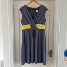 Tiana Size 16 Dress Grey Yellow Zip Back Party