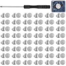 48 Sets Buttons pins for Loose Jeans, 17 mm Pants Button with 1pc Screwdriver...