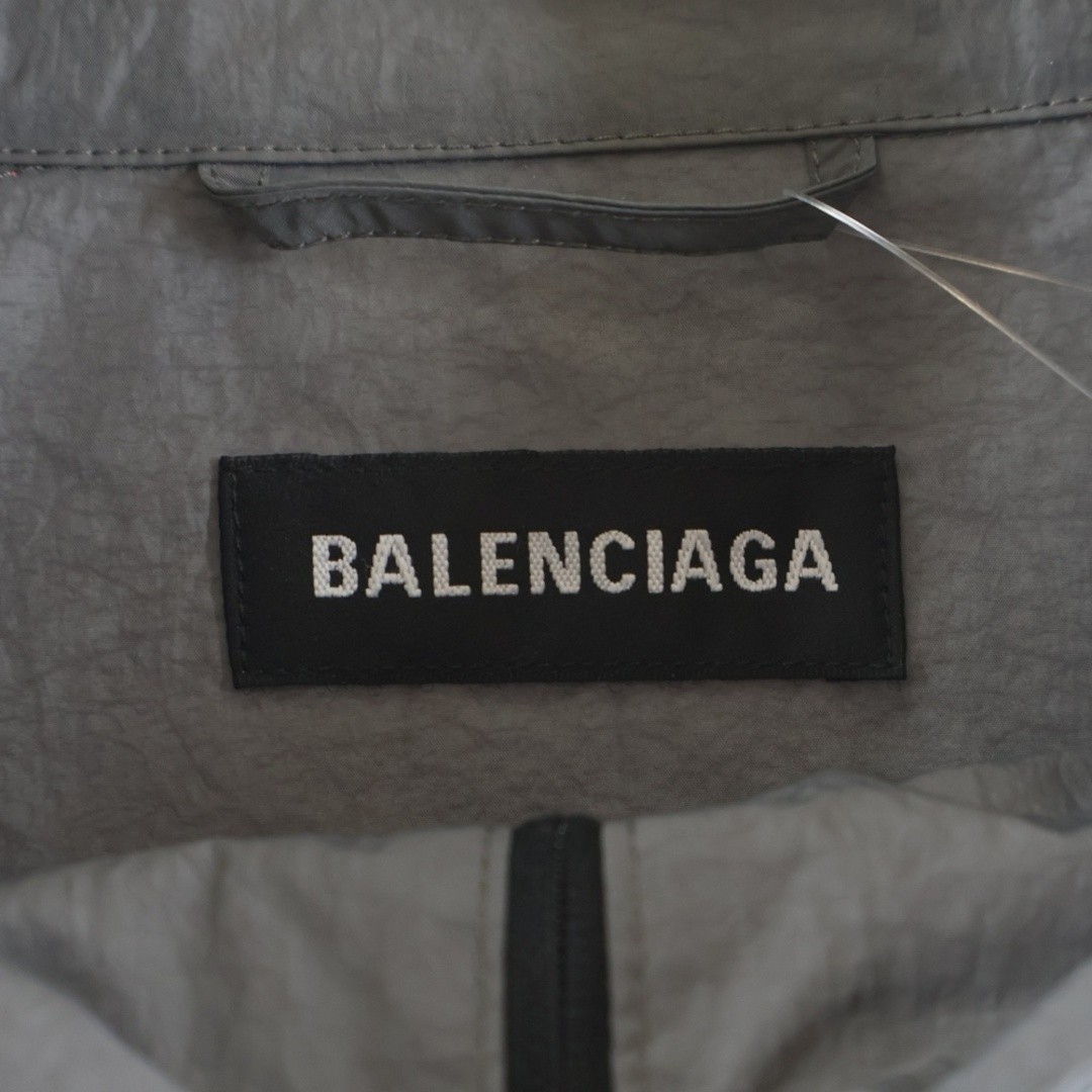 BALENCIAGA Front Logo Nylon Zip Jacket Blouson 534317 TDO05 Gray Used 23a86ca3d3 thumbnail 6