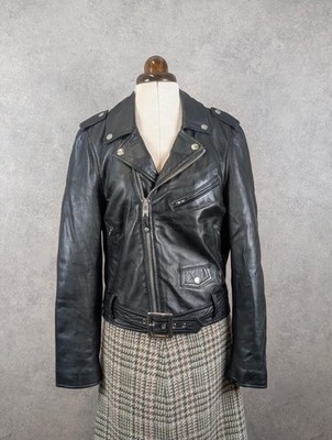 Schott Perfecto Jacke Damen Large Leder Biker Schwarz Vintage Leather