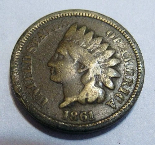 Nice Semi Key 1861 Indian Head Penny Cent Good G Natural Toning Free Shipping