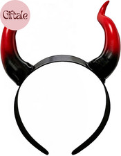 Halloween Devil Horns Headband Red Black White Demon Horn Haiband Spooky Cosplay