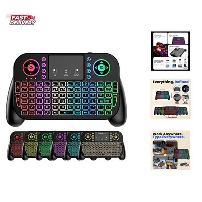 Mini Keyboard with Touchpad-2.4GHz & Bluetooth Dual-Mode,7-Color Backlight, M...