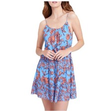 ALICE + OLIVIA Blue Orange Cheyla Summer Floral Tiered Sundress Sz XS MSRP$295