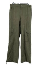 Wild Fable Cargo Pants Women's Small Army Green Nylon Blend Straight Leg Relaxed