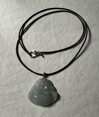 18K vergoldet über Silber 925 natürliche burmesische A-Ware Eis Jade Anhänger Buddha
