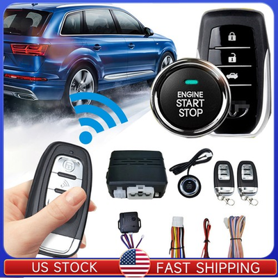 #ad Keyless Entry Engine Start Alarm System Push Button Remote Starter Stop Car US $29.99
