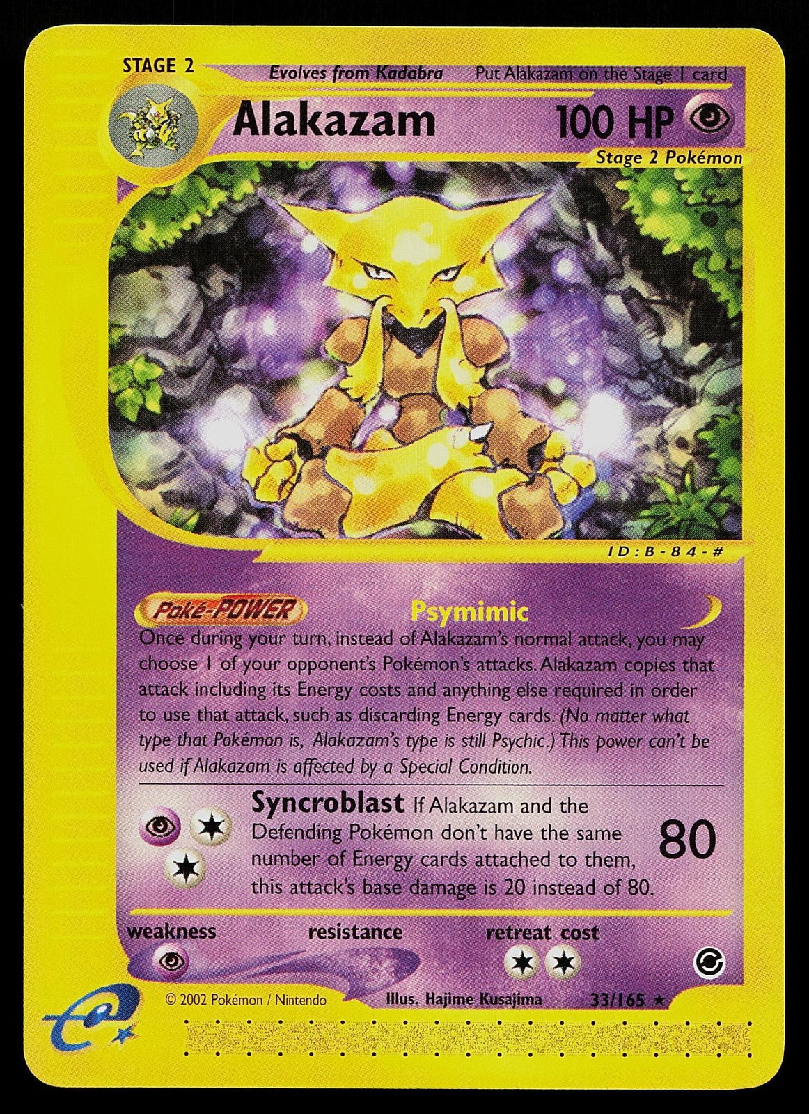 Pokemon Card - Alakazam Expedition Base Set 33/165 Rare