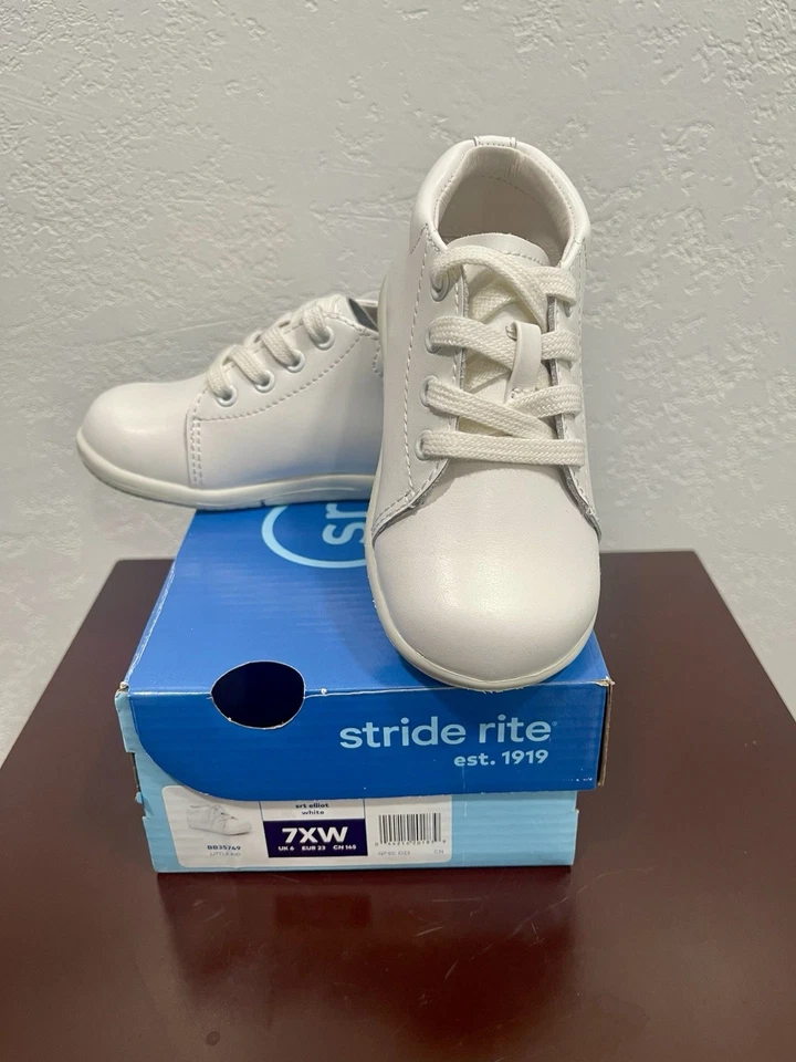 Zapatos Stride Rite SRT Elliot para niños pequeños blancos, talla 7XW Foto 3 de 4