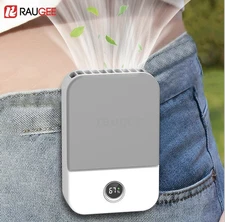 1pc Portable Waist Fan Mini Hanging Neck Fan 3-Speed USB Rechargeable 2000mAh