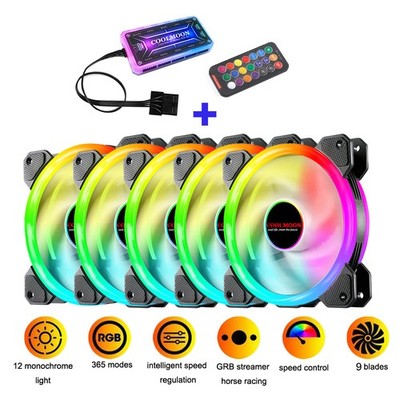 RGB Case Fan Set Gehäuse Lüfter+Controller Gehäuse Lüfter ARGB/RGB Für COOLMOON