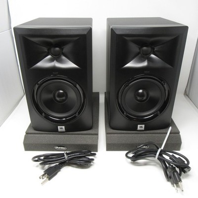 JBL LSR305 Studio Monitor Pair w/ Auralex Acoustic Isolation Pads 3 Series