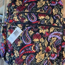 NWT VERA BRADLEY Large Bancroft Backpack, midnight garden paisley, 145