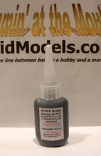 RUBBER TOUGHENED CA SUPER GLUE - 0.5 oz **THICK** BLACK Cyanoacrylate