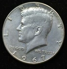 1967 - KENNEDY JFK HALF DOLLAR SILVER COIN - UNCIRCULATED CONDITION