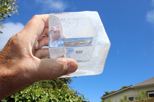 Kosta Boda White Brick Cube Crystal Square Candle Holder Votive Swedish - Picture 11 of 13