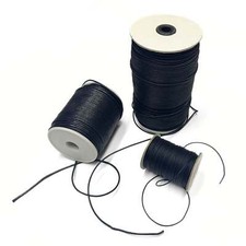 Black Waxed Cotton Cord Lace Spool - 1mm x 100 yards to 2mm x 288 yards