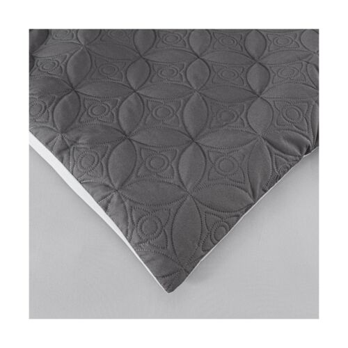 Chezmoi Collection Upland 7-Piece Quilted Patchwork Comforter Set, Black/Gray... - Picture 7 of 9