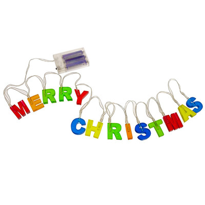WEIHNACHTSBELEUCHTUNG MIT LICHTSCHRIFTZUG MIT LED MERRY CHRISTMAS BATTERIEBETRIEBEN 17581