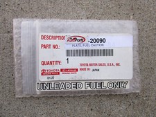 Fits 78 - 87 Toyota Celica Unleaded Fuel Only Decal Sticker Oem Brand New Fits 78 - 87 Toyota Celica Unleaded Fuel Only Decal Sticker Oem Brand New