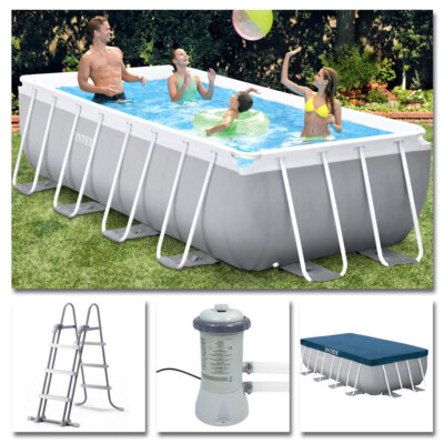 Intex Komplettset Prism Frame Pool 488x244x107cm + Filterpumpe Schwimmbecken