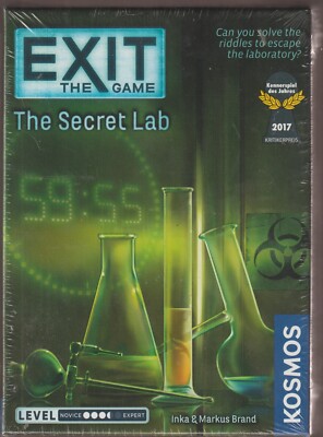 EXIT THE GAME: THE SECRET LAB GAME NEW, FACTORY SEALED