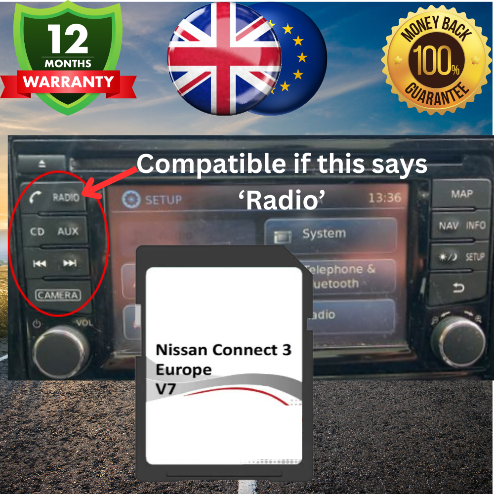 Connect 3 Navigation SD Card GPS UK + Europe v7 JUKE NAVARA NOTE