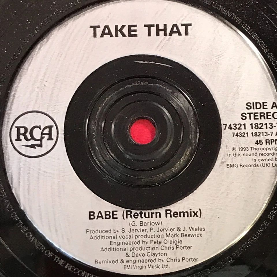 TAKE THAT Babe 1993 UK 7" vinyl single Return Remix All I Want Is You original - Image 4 of 4